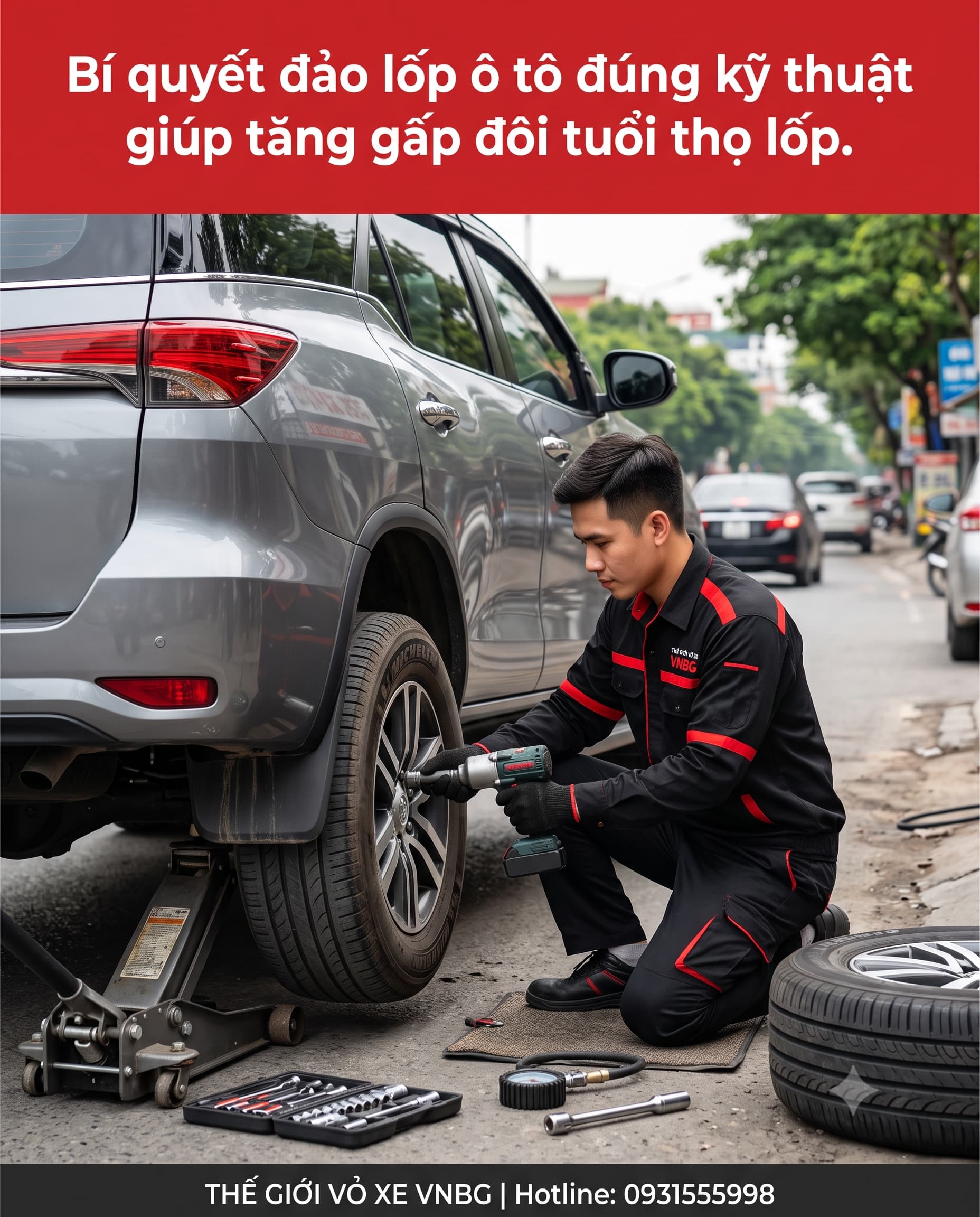 Bí quyết đảo lốp ô tô đúng kỹ thuật giúp tăng gấp đôi tuổi thọ lốp.