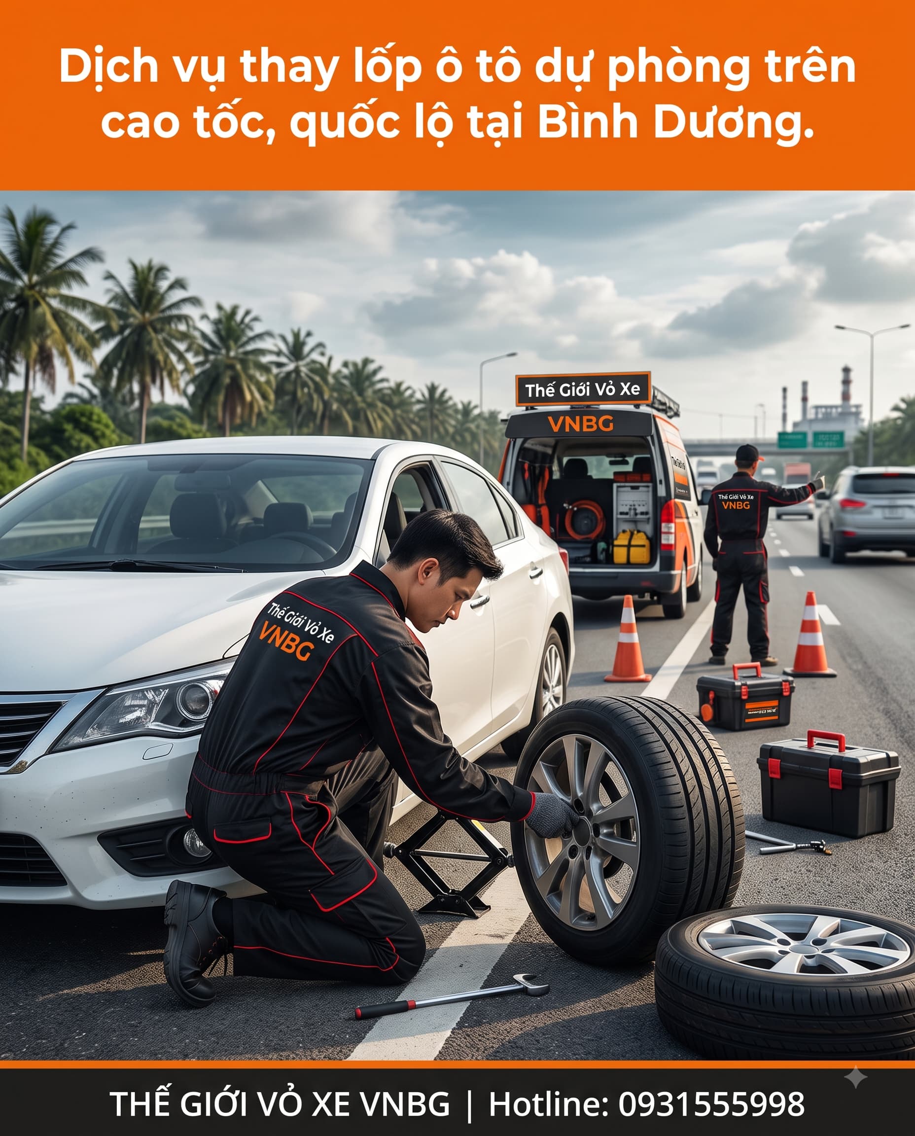 Dịch vụ thay lốp ô tô dự phòng trên cao tốc, quốc lộ tại Bình Dương 1 Dịch vụ thay lốp ô tô dự phòng trên cao tốc, quốc lộ tại Bình Dương
