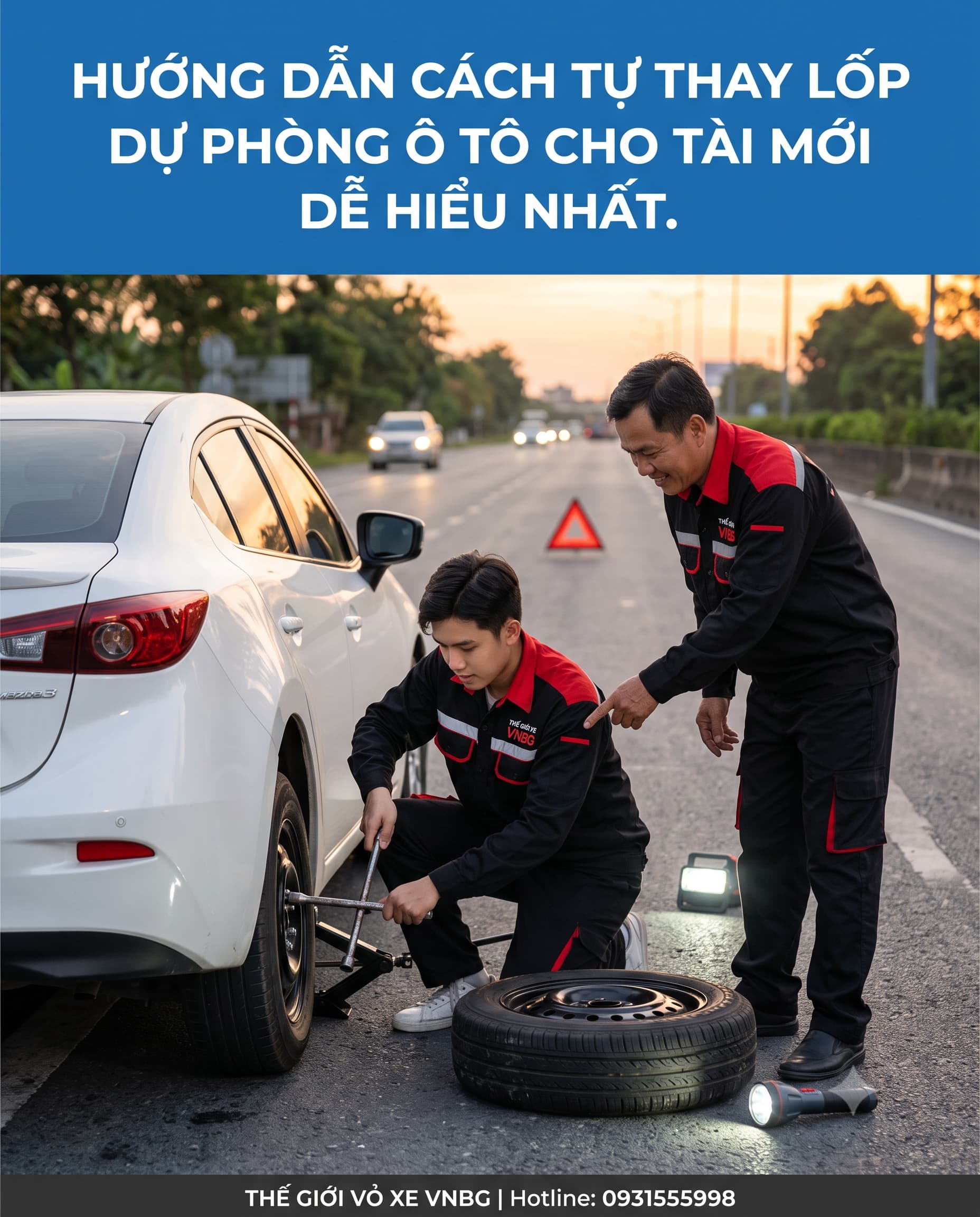 Hướng dẫn cách tự thay lốp dự phòng ô tô cho tài mới dễ hiểu nhất. 1 Hướng dẫn cách tự thay lốp dự phòng ô tô cho tài mới dễ hiểu nhất.