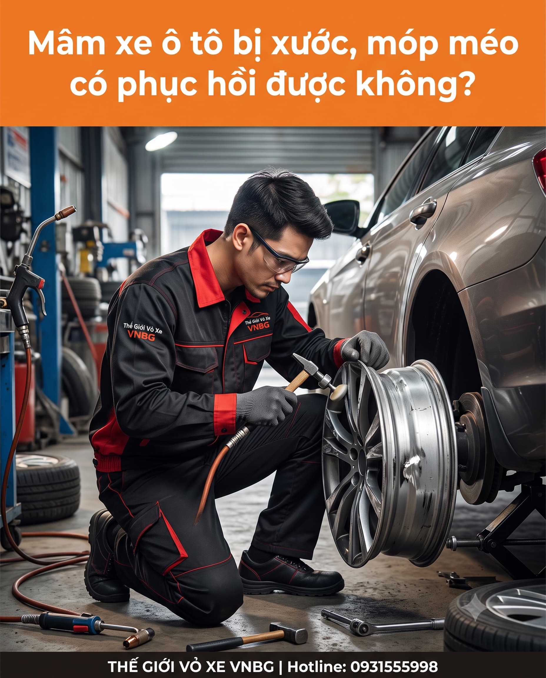 Mâm xe ô tô bị xước, móp méo có phục hồi được không? 1 Mâm xe ô tô bị xước, móp méo có phục hồi được không?
