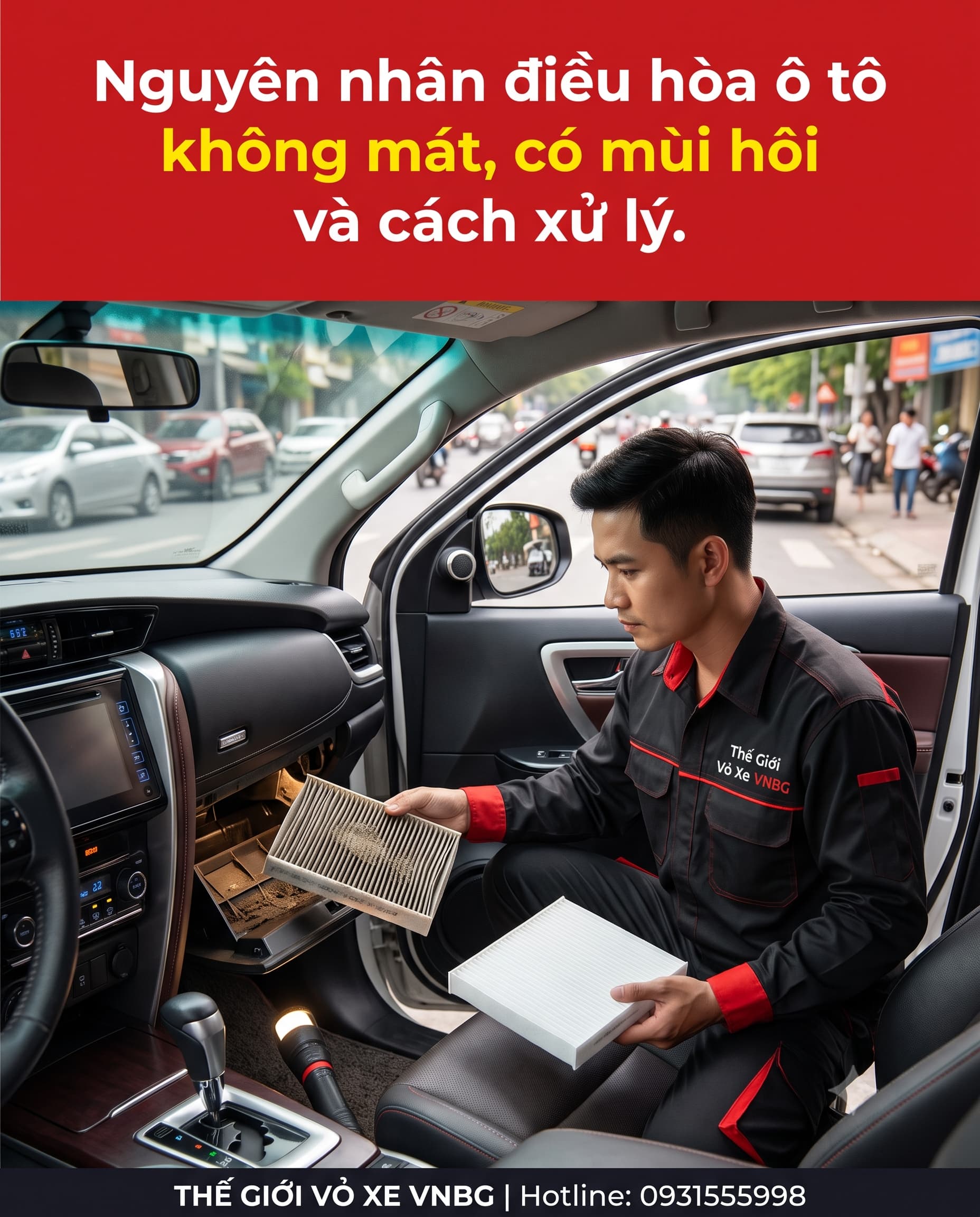 Nguyên nhân điều hòa ô tô không mát, có mùi hôi và cách xử lý 1 Nguyên nhân điều hòa ô tô không mát, có mùi hôi và cách xử lý