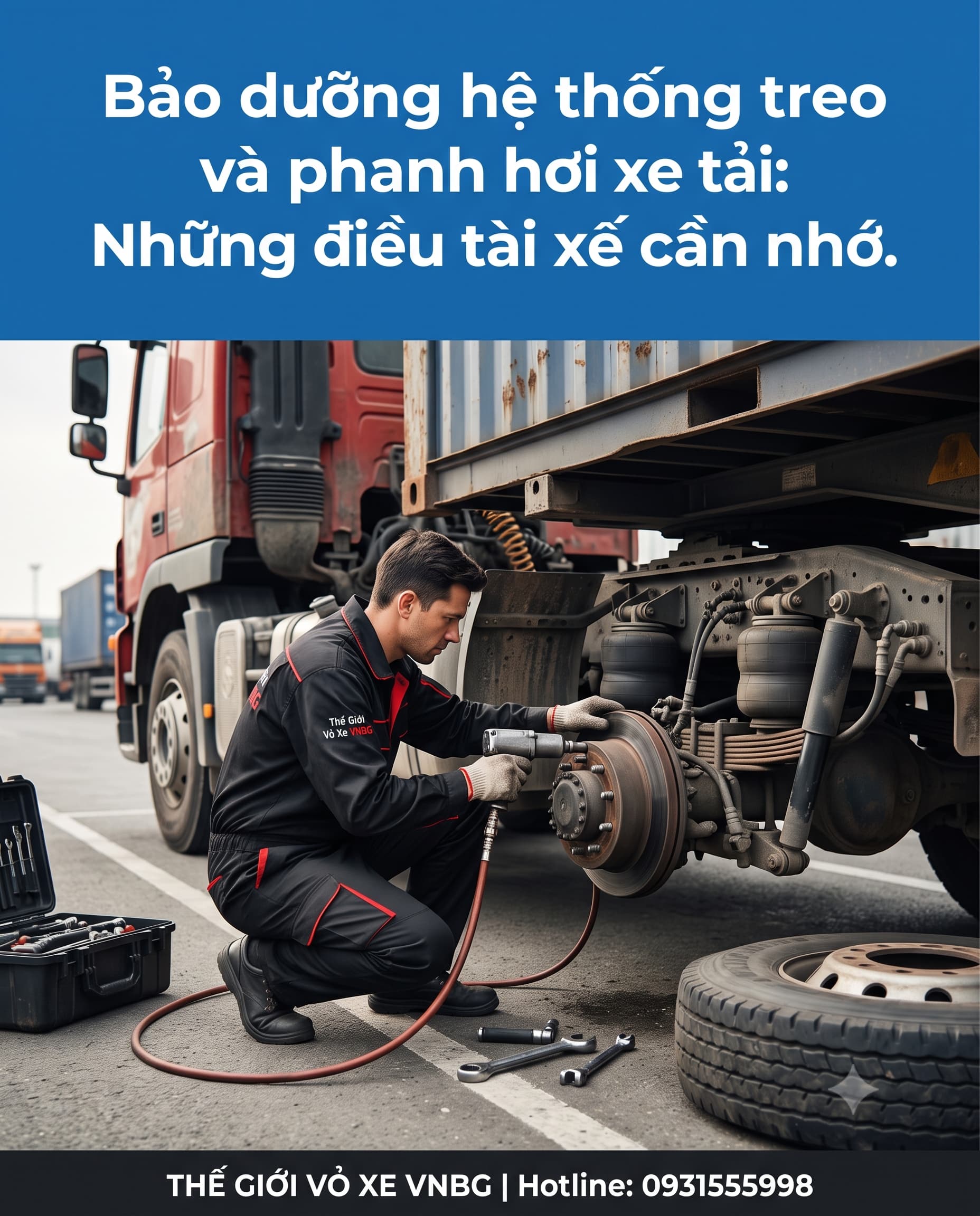 Bảo dưỡng hệ thống treo và phanh hơi xe tải Những điều tài xế cần nhớ.
